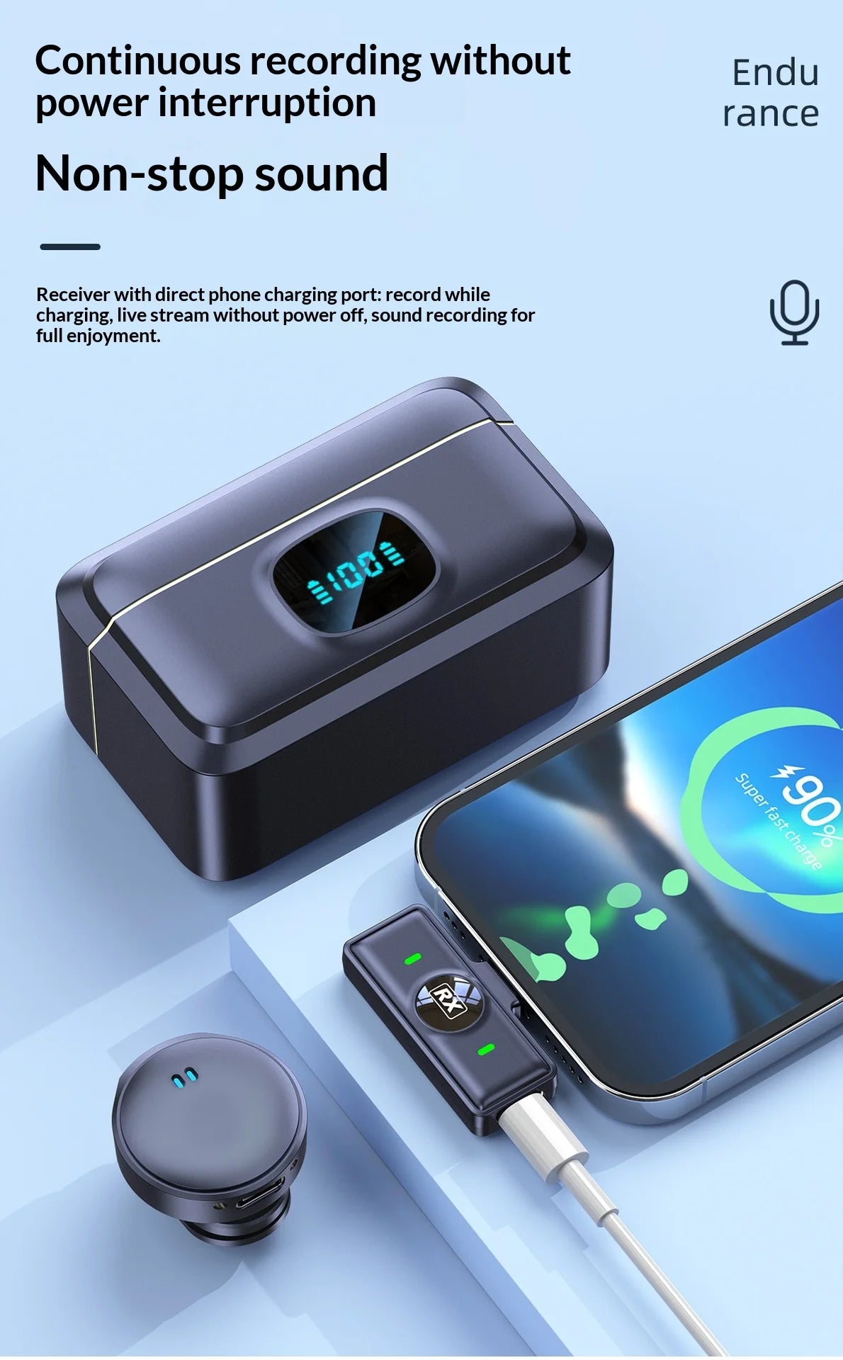 Wireless Microphones with Charging Case Wireless Mic