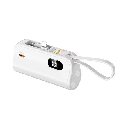Portable Charger with Built-in Cables Digital Display