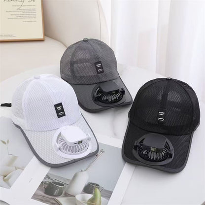 Casquette AeroCool™ - Ventilateur Intégré USB & Solaire | Fraîcheur Extrême