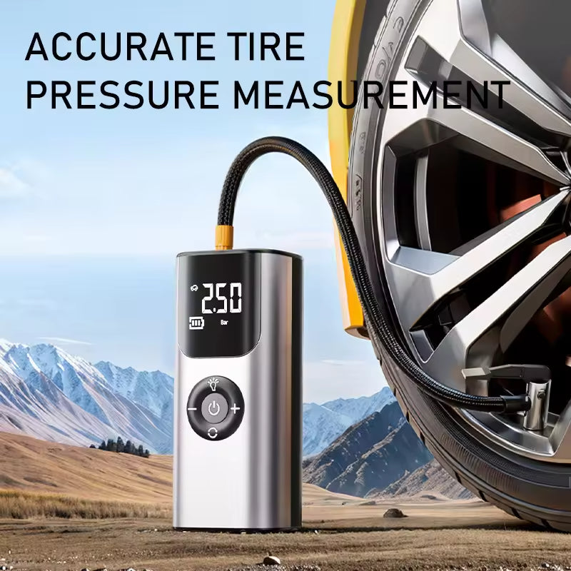Mini Compresseur d’Air Portable TurboPump™ – 150 PSI 12V & Lampe LED de Secours