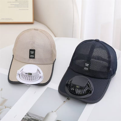 Casquette AeroCool™ - Ventilateur Intégré USB & Solaire | Fraîcheur Extrême